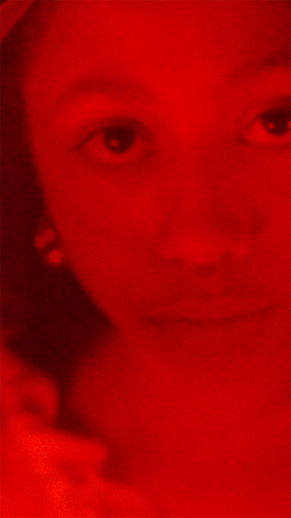 gif of girl with veil in neon lighting